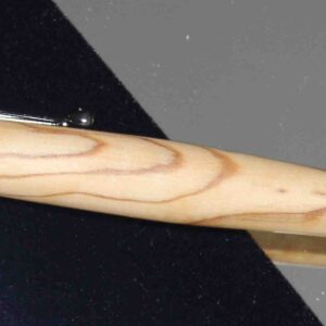 Olivenholz - Druckkugelschreiber mit dunklem Kugelclip